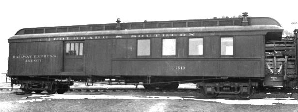 C&S coach-baggage car #30, left side