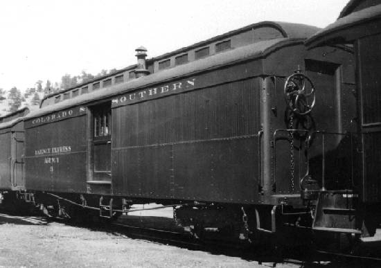 C&S baggage car #3 at Baileys, 1932.