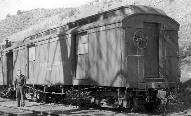 C&S baggage car #2 at Waterton, 20 March 1937