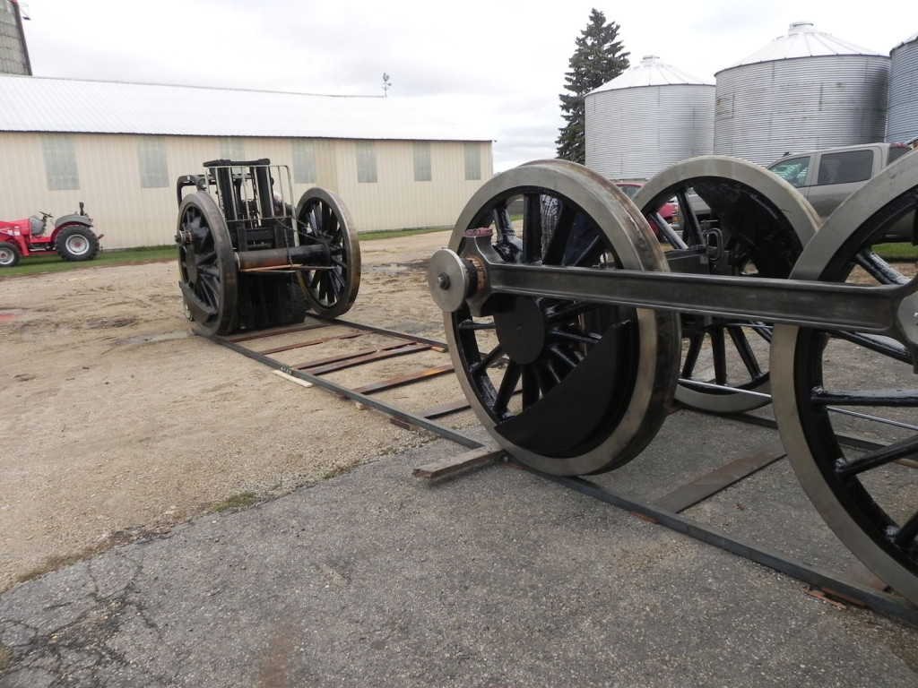 forklift fetching driving wheels