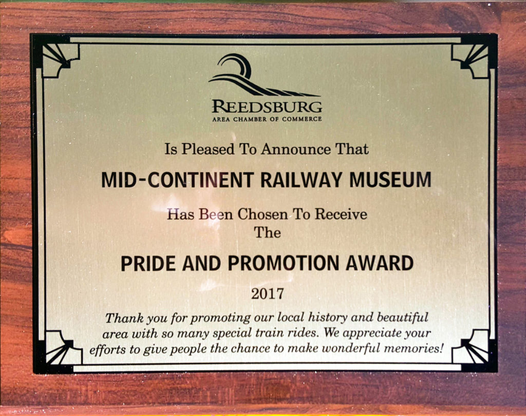 Pride and Promotion Award 2017 plaque