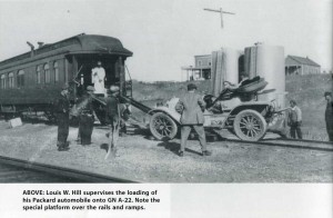 loading Packard automobile into Great Northern A-22