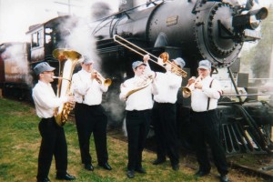 Brass band playing by CNW 1385