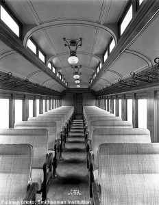 #7409's interior, builder's photo, 1915. Pullman photo; Paul Swanson collection