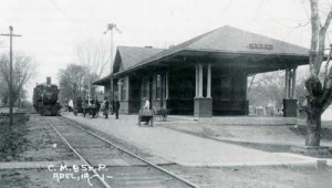 Train at Adel, Iowa depot